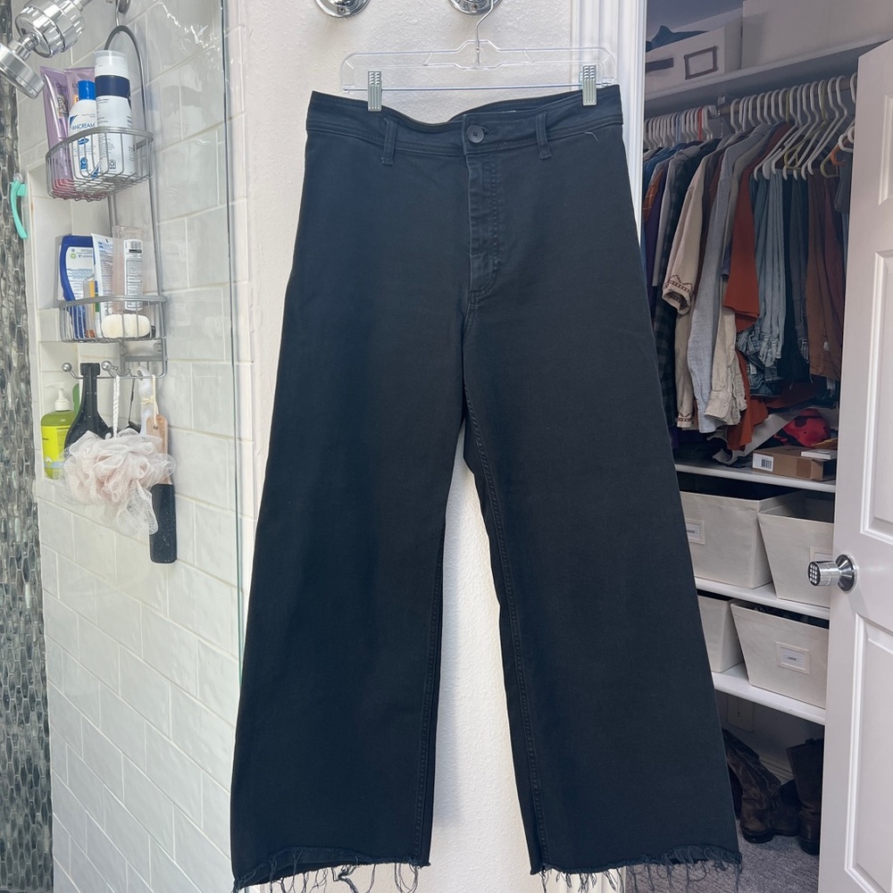 Zara Marine Denim Pants - Black